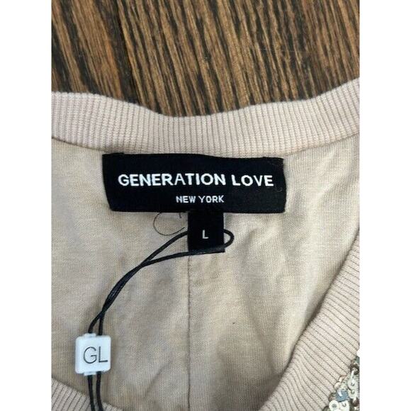 Generation Love Donna Sequin Mini Dress Puff Sleeves Lined Silver Size L NEW - Picture 4 of 10